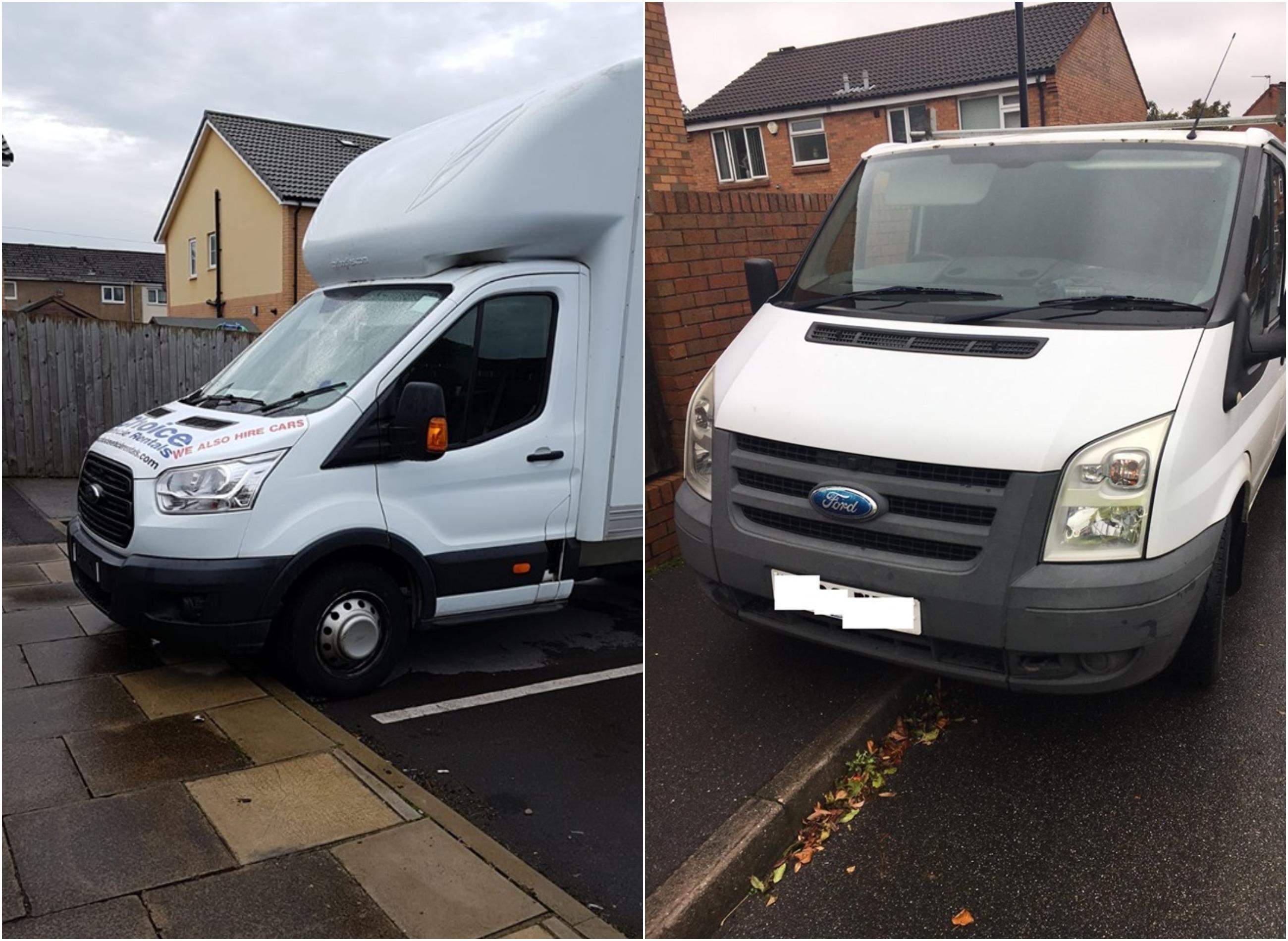 The stolen vans.