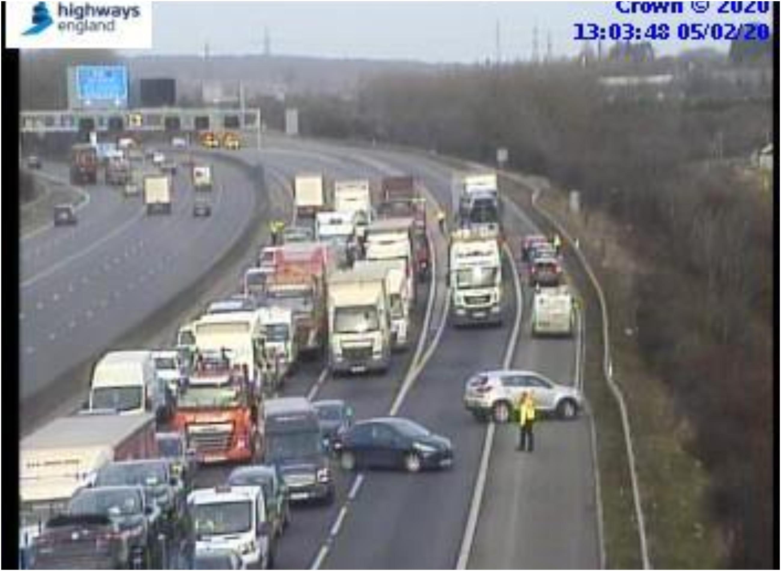 M1 crash - Traffic cameras