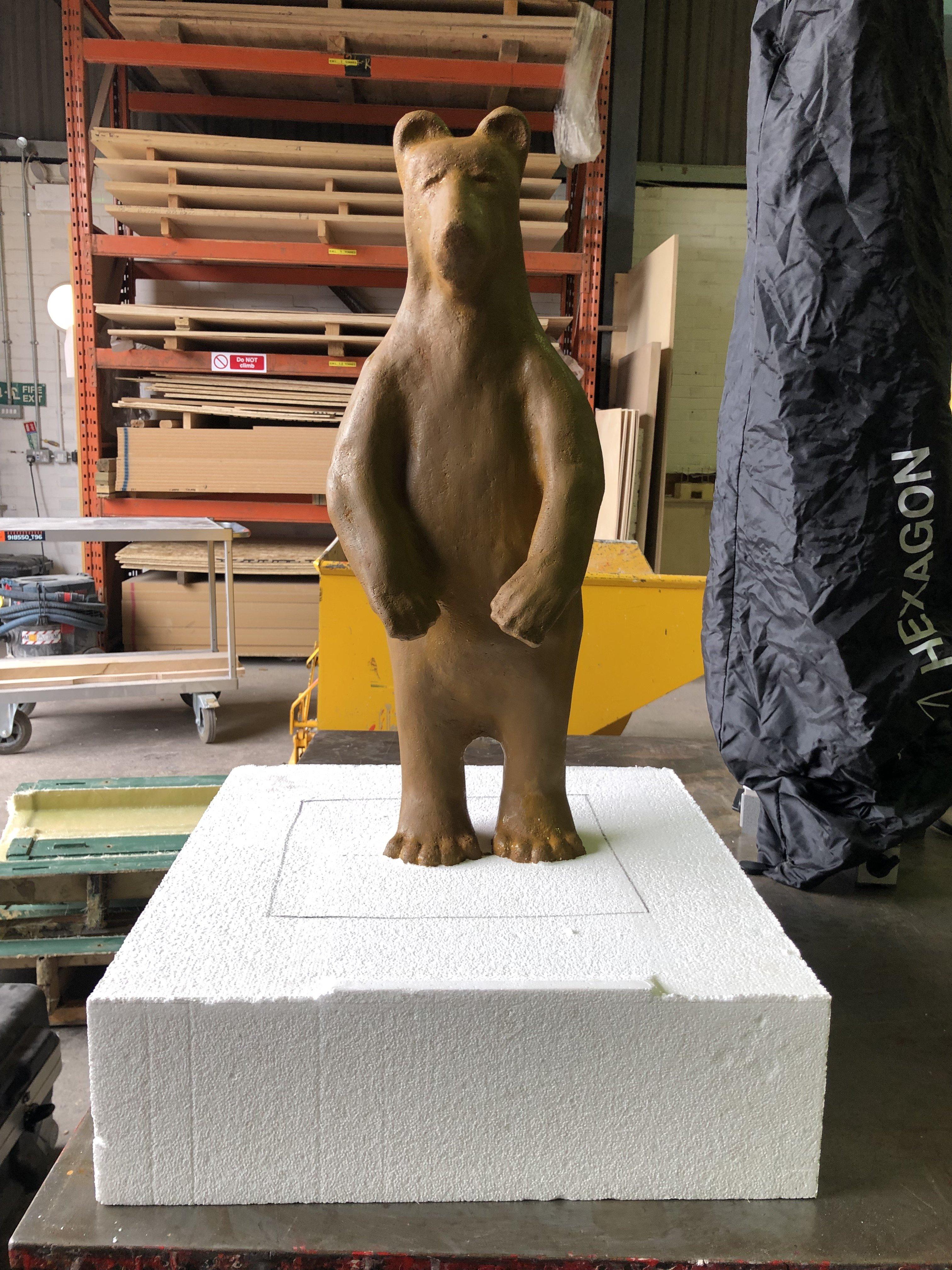 The Bears of Sheffield sculpture ready for decoration.