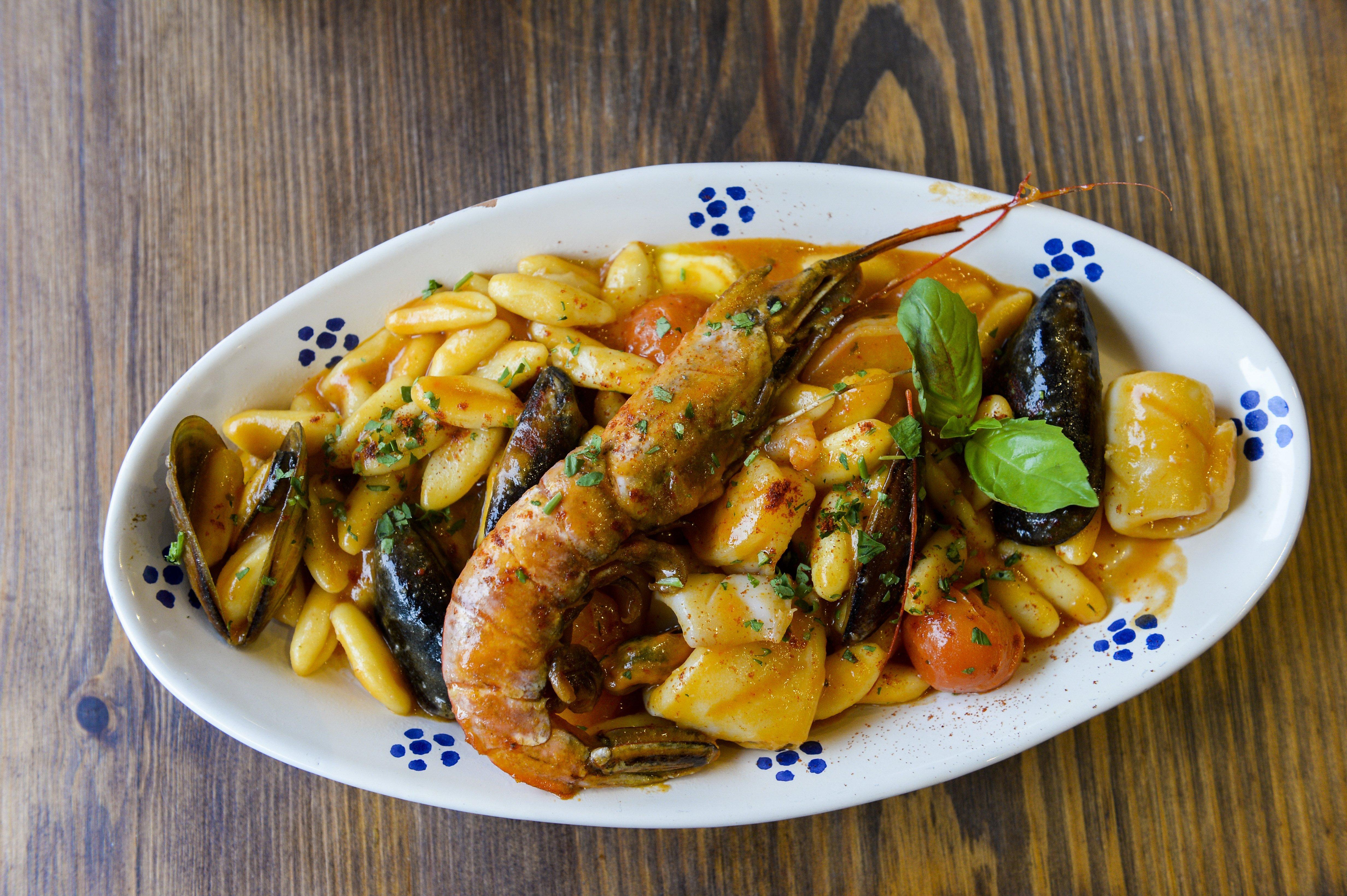 Seafood platter at Grazie Authentic Italian at Leopold Street in Sheffield