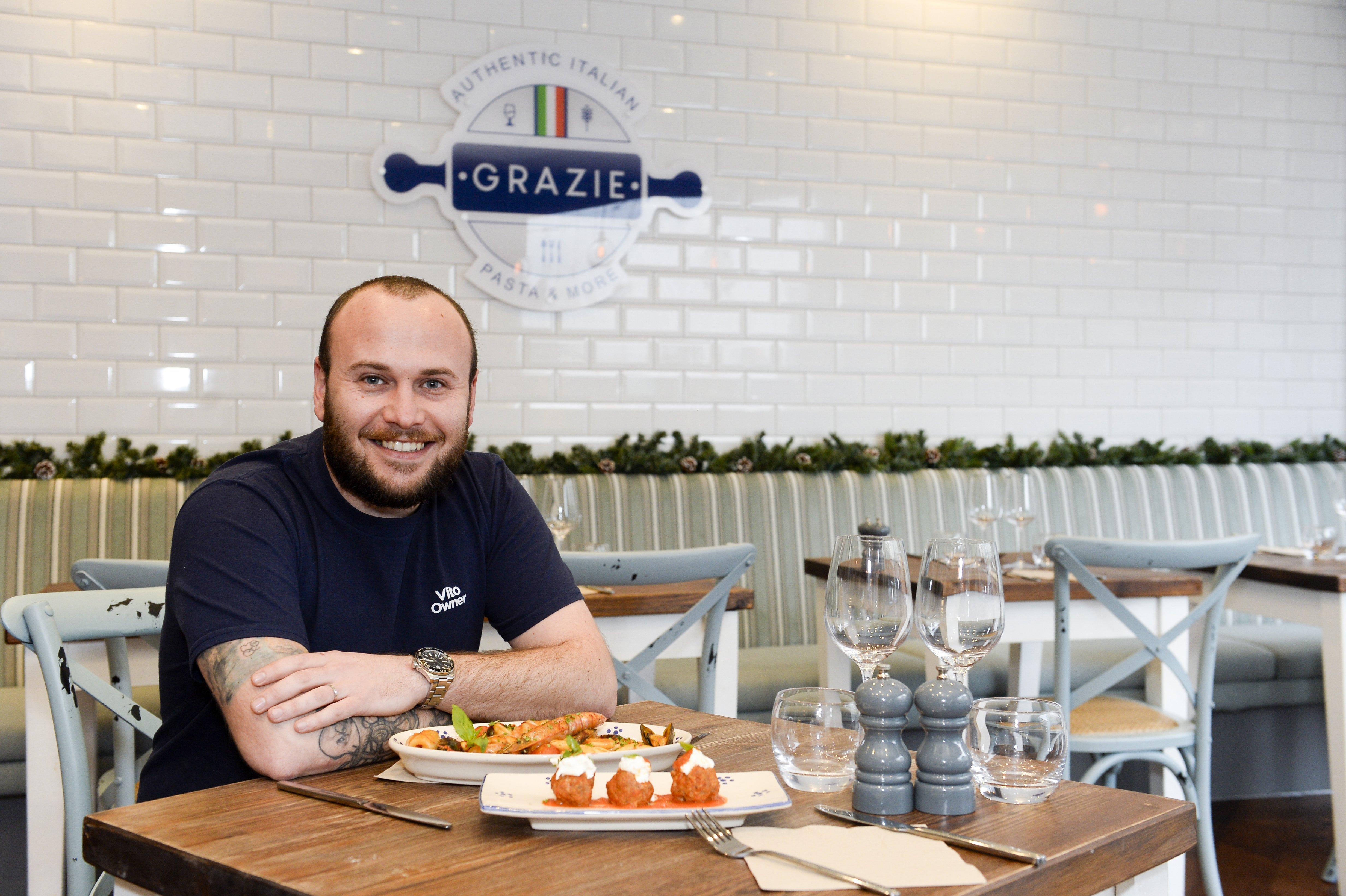 Owner Vito Vernia at Grazie Authentic Italian at Leopold Street in Sheffield