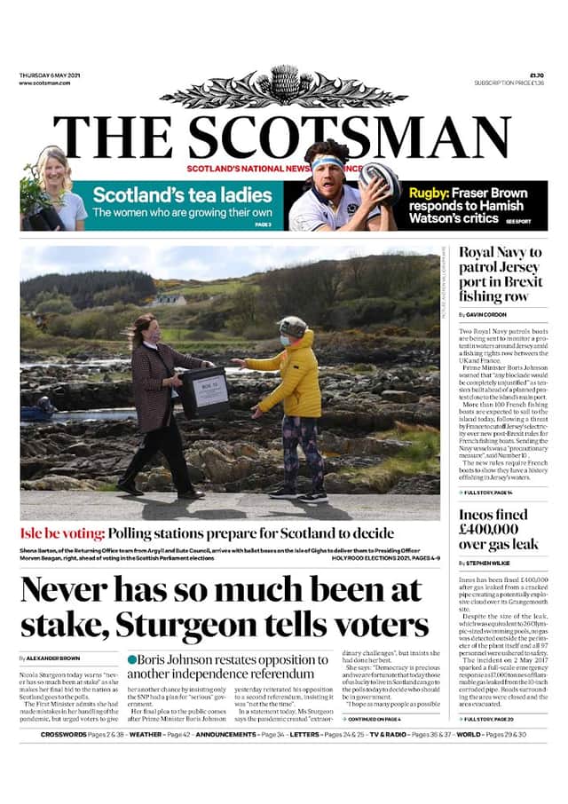 Today’s Scotsman frontpage