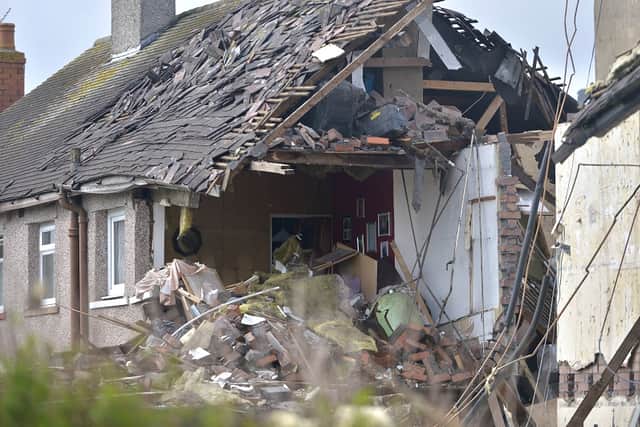 A scene of devastation in Heysham