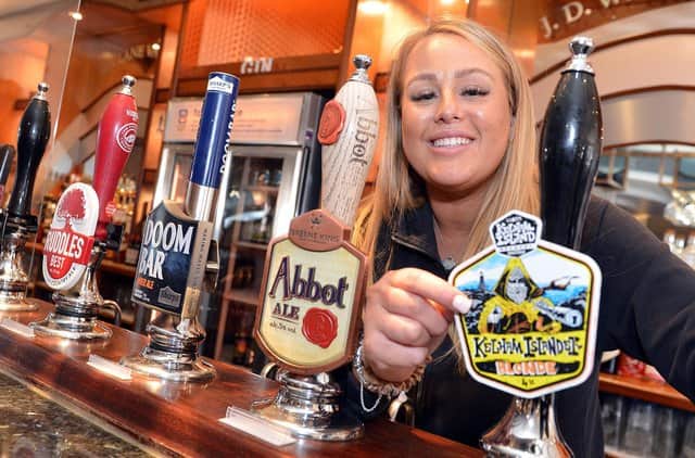  Pub manager Emily Bird getting ready to reopen Spa Lane Vaults Chesterfield.