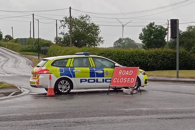 Roads are still shut off in Duckmanton as officers remain at the scene following an earlier incident.