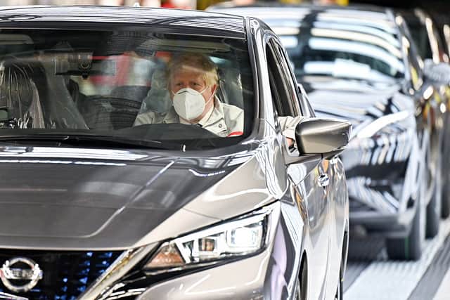 British Prime Minister Boris Johnson pictured during his visit to the the Nissan Motor Company in Sunderland earlier today.