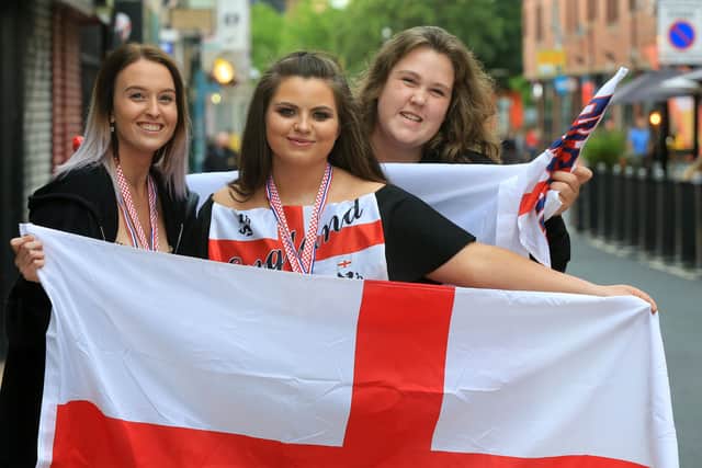 England fans in Sheffield city centre