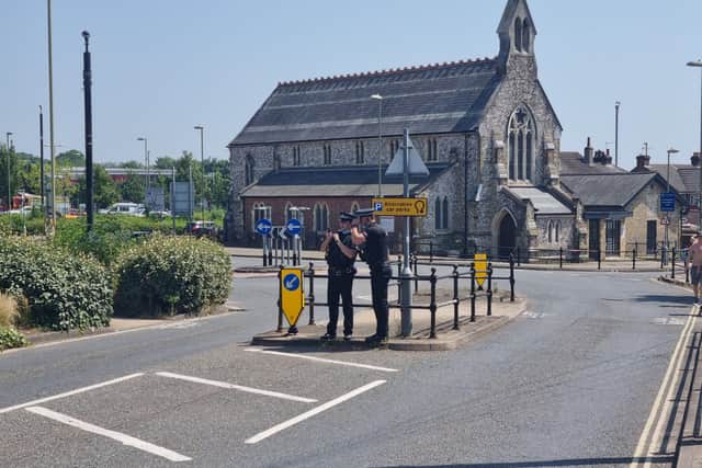Police are in Fareham manning the cordon. Picture: Stuart Vaizey