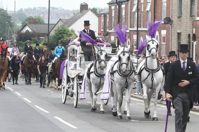 Gracie’s funeral procession began its journey on Sheffield Road.