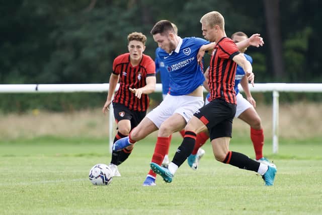 Pompey new-boy George Hirst in action during today’s game against Bournemouth under-21s.  Picture: Colin Farmery.