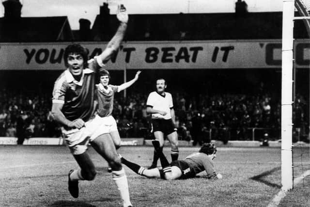 Ernie Moss in his prime playing for the Spireites.