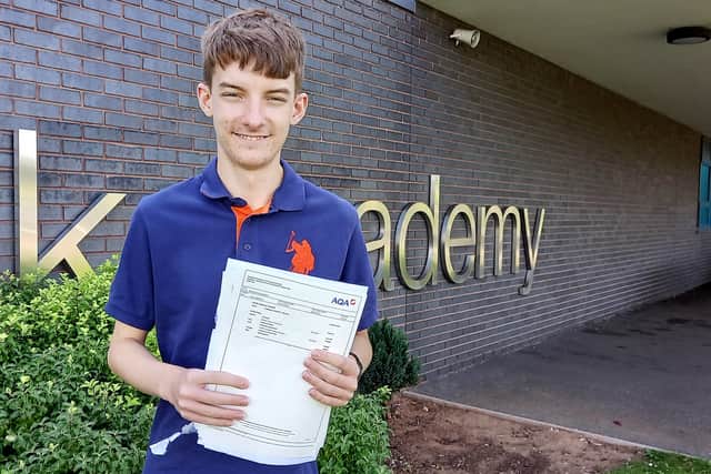 Joel Webster (16) paid tribute to staff at Shirebrook Academy after picking up his GCSE results today