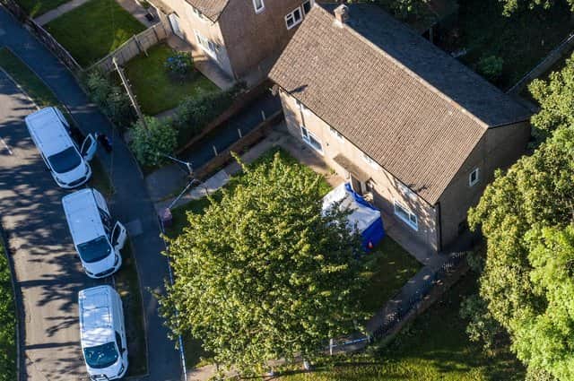 Police at a home in Killamarsh, Sheffield, after four people were found dead (pic: Tom Maddick / SWNS)