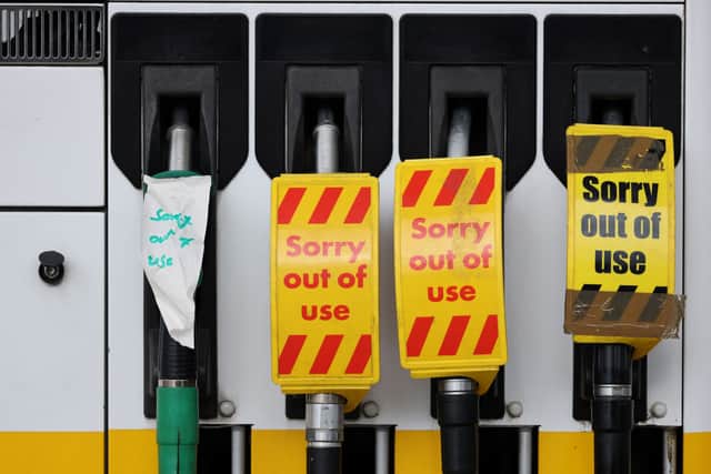 The UK has experienced petrol and diesel shortages this week, the result of panic buying and supply chain problems due to a lack of HGV lorry drivers. Photo by: ADRIAN DENNIS/AFP via Getty Images.