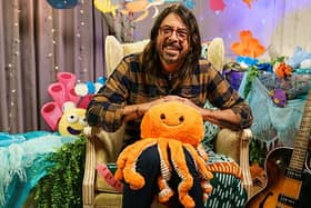 Dave Grohl. Foo Fighers and Nirvana rock legend, will read a book inspired by a Beatles hit song (Picture: BBC)