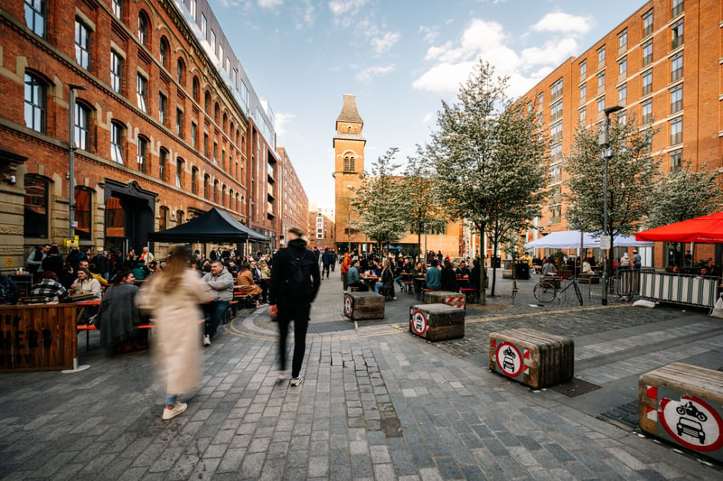 Manchester is one of the seven North West spots on the Sunday Times’ Best Places to Live 2023 list. The judges said that Manchester’s “street cred” was in danger of “being washed away by a tide of investment flats,” but we are back in the game thanks to Ancoats (pictured), which is setting “the benchmark for hip urban living.” (Photo: Marketing Manchester)