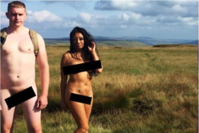 Chrissie and Ryan hiked naked across the Yorkshire Dales for a new TV show. (Photo: E4)