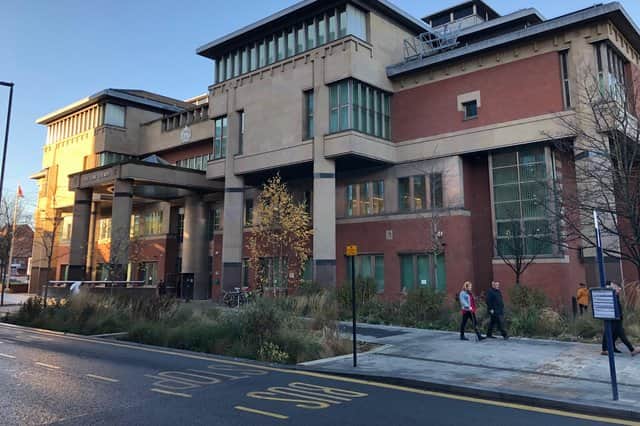 A barrister at a trial at Sheffield Crown Court, pictured, has claimed a man accused of sexually abusing a schoolgirl has wrongly been caught up in the rising number of sexual-exploitation investigations.