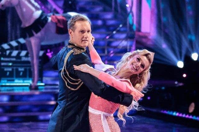 Dan Walker and his dance partner survived another week in Strictly Come Dancing with their Sleeping Beauty inspired foxtrot for Movie Week (Photo: BBC)