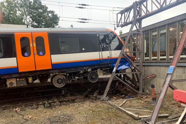 The London Overground crash at Enfield Town. Credit: London Fire Brigade / SWNS