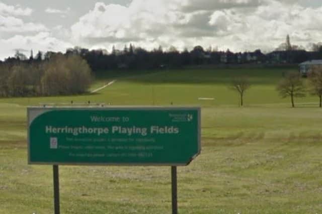 A woman was attacked by a man who grabbed her dog's lead at Herringthorpe playing fields, pictured. PIcture: Google