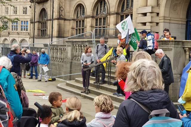 Climate activists at Sheffield Town Hall