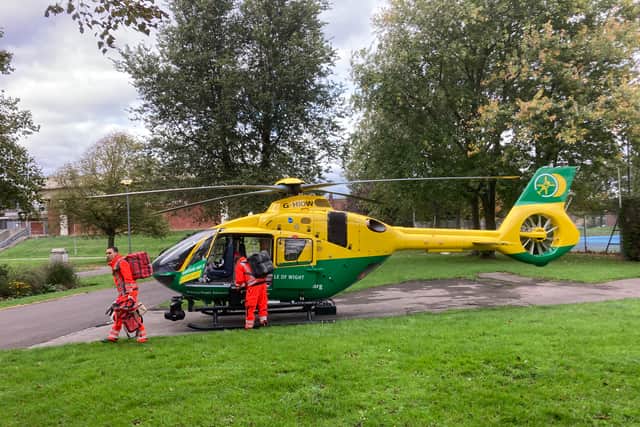Air ambulance crews are responding to the blaze in Nelson Avenue, North End. Picture: John Ward