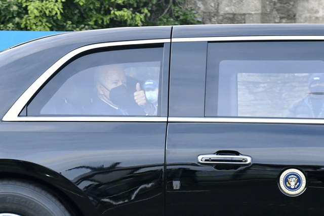 Joe Biden leaving Edinburgh on Tuesday morning  