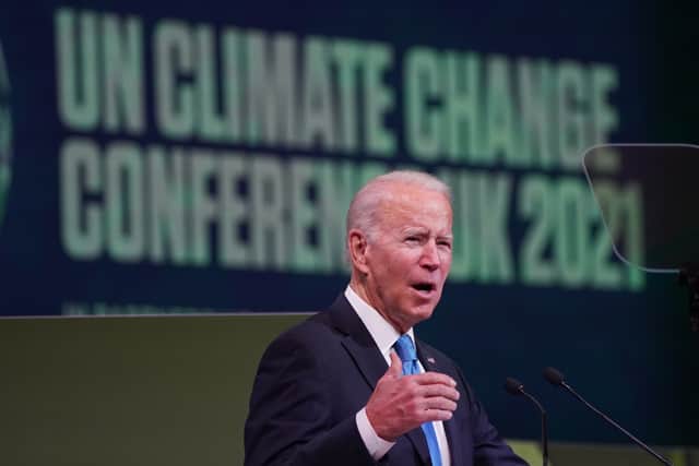 Joe Biden at the Leaders’ Action on Forests and Land-use on Tuesday morning  