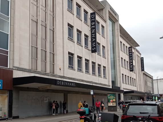 The front of the former Debenhams store today - we asked readers what they want to see happen next to the store