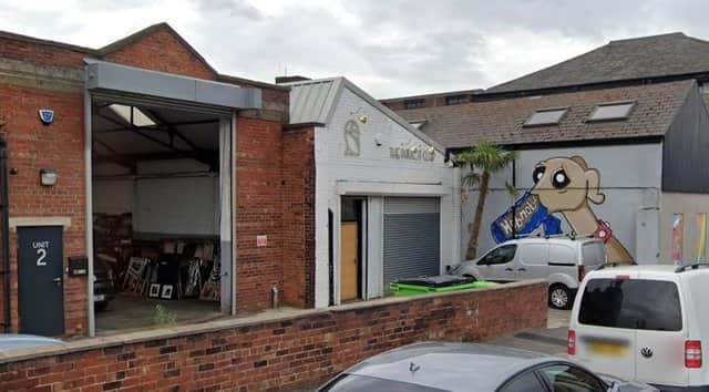 Unit 2, 92 Burton Road, Neepsend, where plans for a new bar and restaurant have been submitted to Sheffield Council near Pete McKee's mural of Frank the whippet.