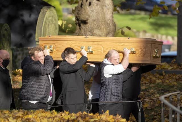 The funeral of Ryan Geddes, one of three friends who were tragically killed in a RTC last month took place at St John the Baptist Church in Wales.