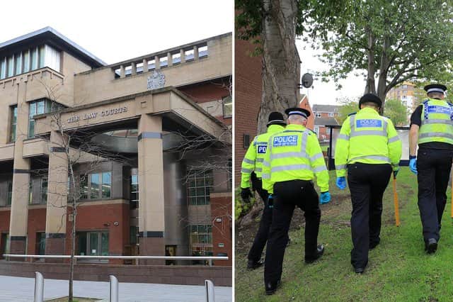 Sheffield Crown Court, pictured, has heard how a woman and her husband have denied falsely imprisoning her son in an attic room in Sheffield and neglecting him after he was found underweight, dehydrated and severely ill.