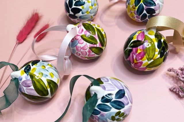 These hand painted baubles have been super popular this year, the variety of colours and styles mean there is something for everyone