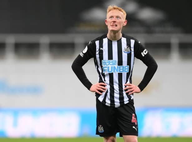 <p>Newcastle United midfielder Matty Longstaff is currently on loan at Aberdeen. (Photo by STU FORSTER/POOL/AFP via Getty Images)</p>