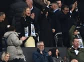 Newcastle United part-owner and director Amanda Staveley celebrates win over Burnley. (Photo by Stu Forster/Getty Images)