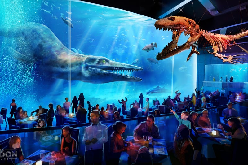 You will be able to experience a new kind of fine dining surrounded by prehistoric creatures and schools of ancient fish.

