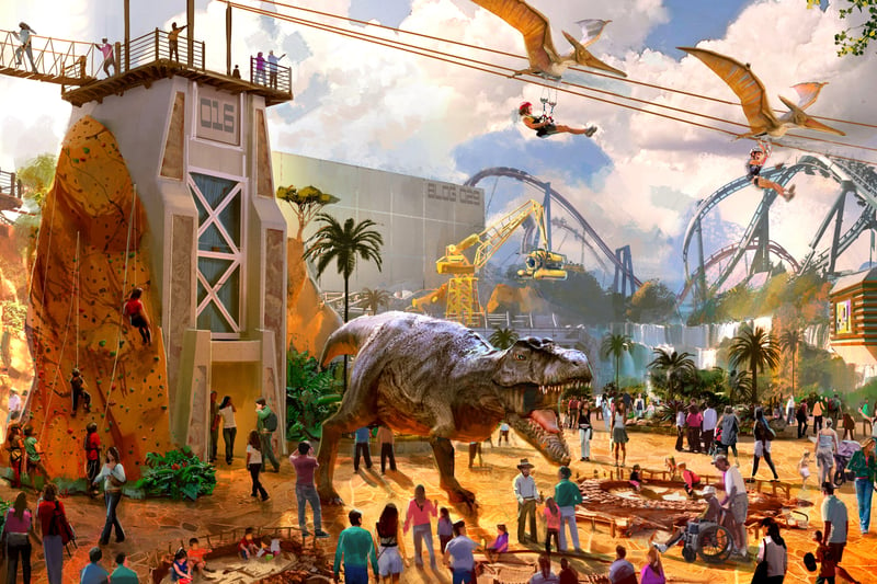 The dinosaur themed land will include a terrifying rollercoaster, a dark immersive ride, themed restaurants and a 4D motion based ride.

This will be in the land of The Isles - full of giant creatures, mythical beasts and high-tech rides.
