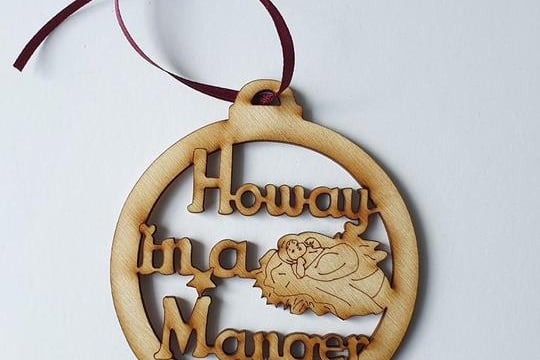 Howay in a Manger, Geordie Gifts, £3.99 - This company has a range of perfect additions to any tree, whether you’re away from home, or right in the centre of town, it’s a good reminder of the northern spirit.  