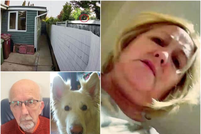 Susan Foster, 60, deliberately laced a chunk of meat with anti-freeze and tossed it over the fence into Colin Stark’s garden where his doting German Shepherd Roxy ate it