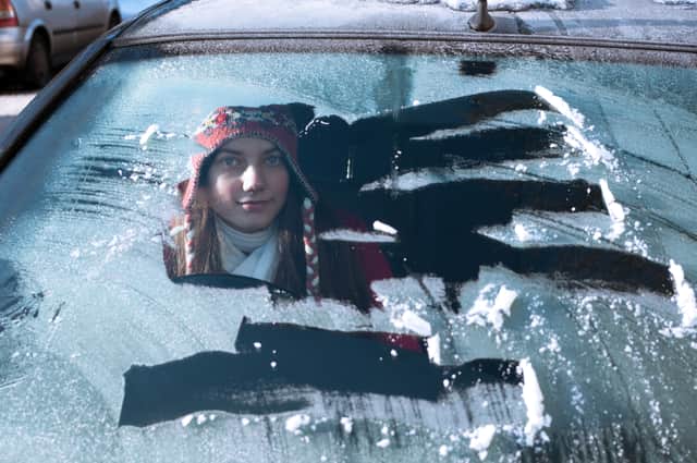 You need to clear all snow and ice from your windows, lights and number plate