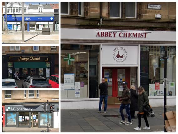These are just some of the pharmacies in Glasgow with lateral flow tests in stock.