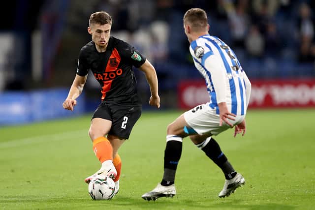 Jonjoe Kenny in action for Everton against Huddersfield in the Carabao Cup this season. Picture: George Wood/Getty Images