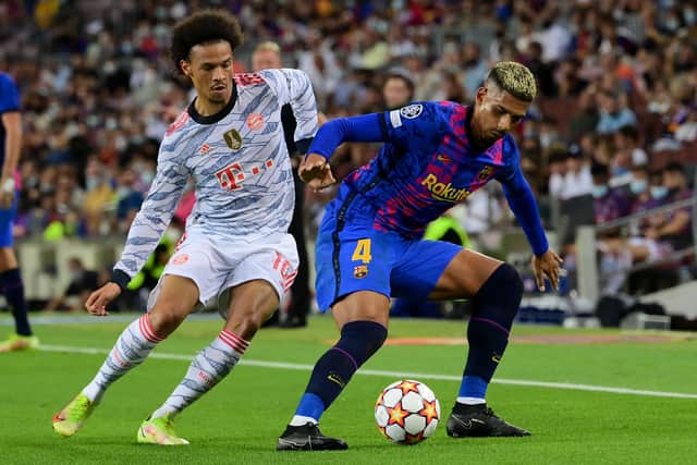 Ronaldo Araujo in action for Barcelona against Bayern Munich in the Champions League. Picture: LLUIS GENE/AFP via Getty Images