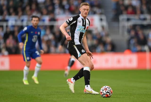 Newcastle player Sean Longstaff in action during the Premier League match between Newcastle United and Chelsea at St. James Park. 
