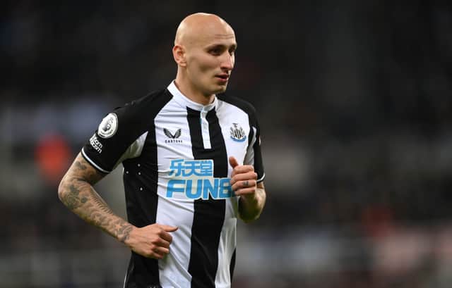 Newcastle player Jonjo Shelvey in action during the Premier League match between Newcastle United and Burnley at St. James Park.
