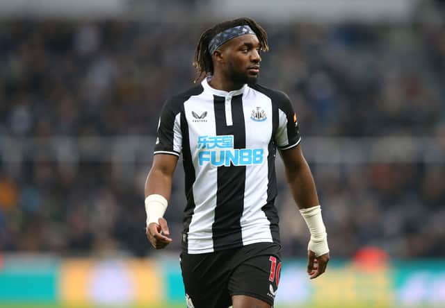 Allan Saint-Maximin of Newcastle United looks on during the Premier League match between Newcastle United  and  Manchester City at St. James Park. 