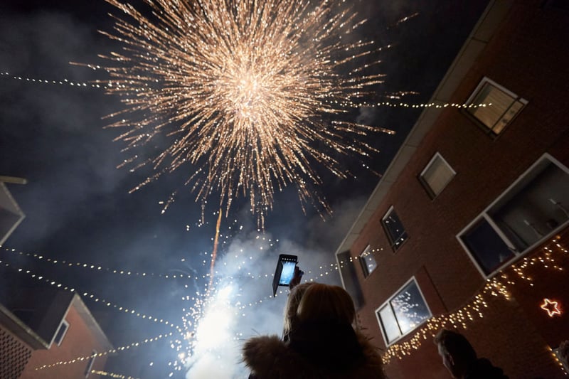 Local residents lit fireworks despite the ban in the Netherlands. New Year’s eve celebratory fireworks were been cancelled in a bid to curb the spread of Covid-19 infections
