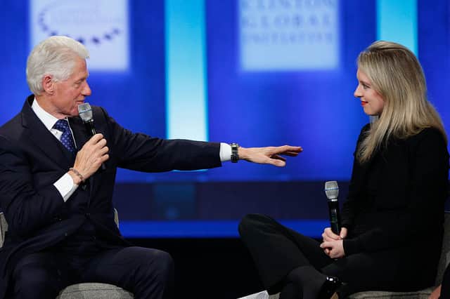 Bill Clinton seen with Elizabeth Holmes 