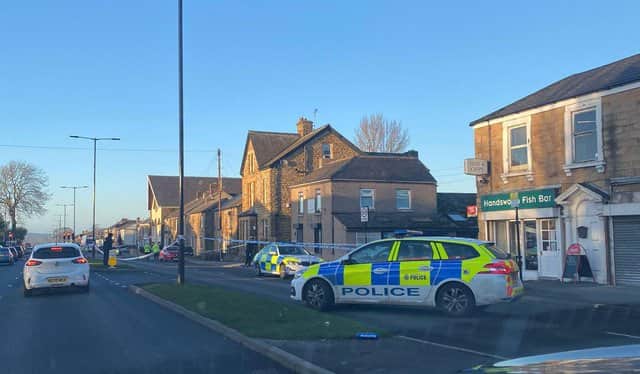 Handsworth Road in Sheffield remains taped off by police following a serious incident on Tuesday afternoon (January 4)